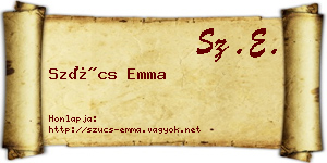 Szűcs Emma névjegykártya