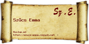 Szűcs Emma névjegykártya
